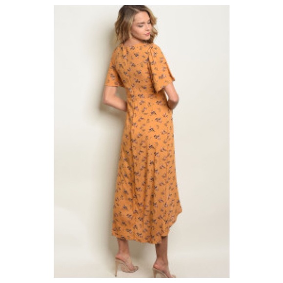 ❤️1DAY SALE ❤️💕Mustard Yellow Wrap Dress💕 - Picture 6 of 6